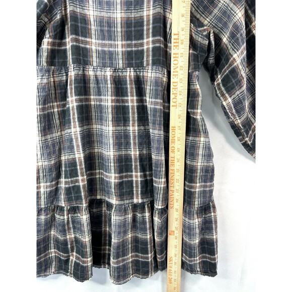 Universal Thread Plaid Puff Sleeve Baby Doll Peasant Blouse Women’s Size S - Picture 6 of 10